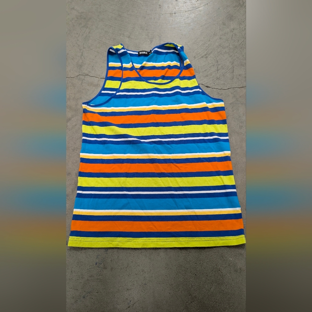 St33le Striped Tank Top, Medium